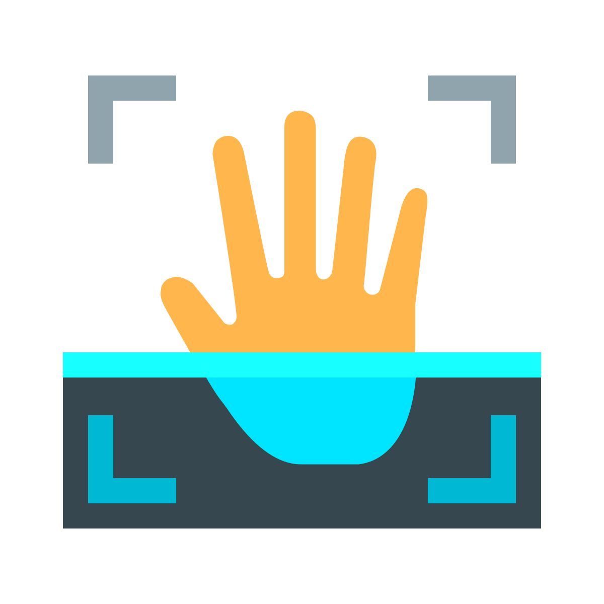 color style palm scan icon