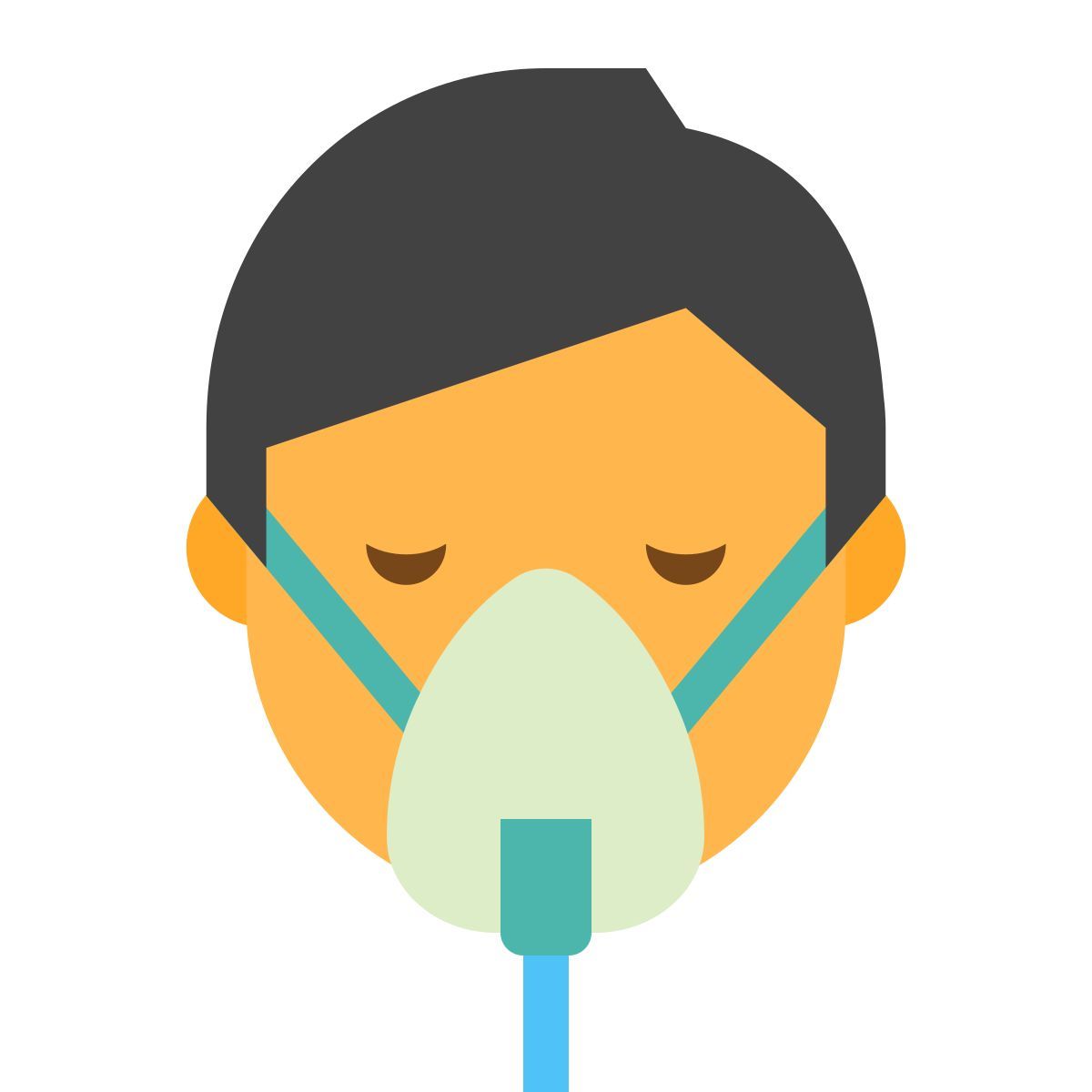 color style máscara de oxígeno para pacientes icon