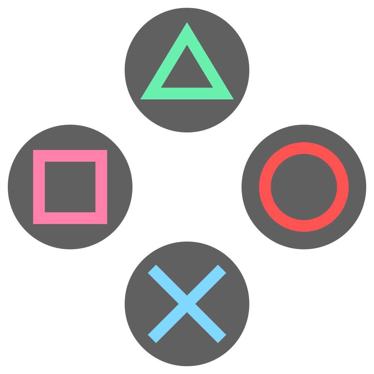 color style pulsanti della playstation icon
