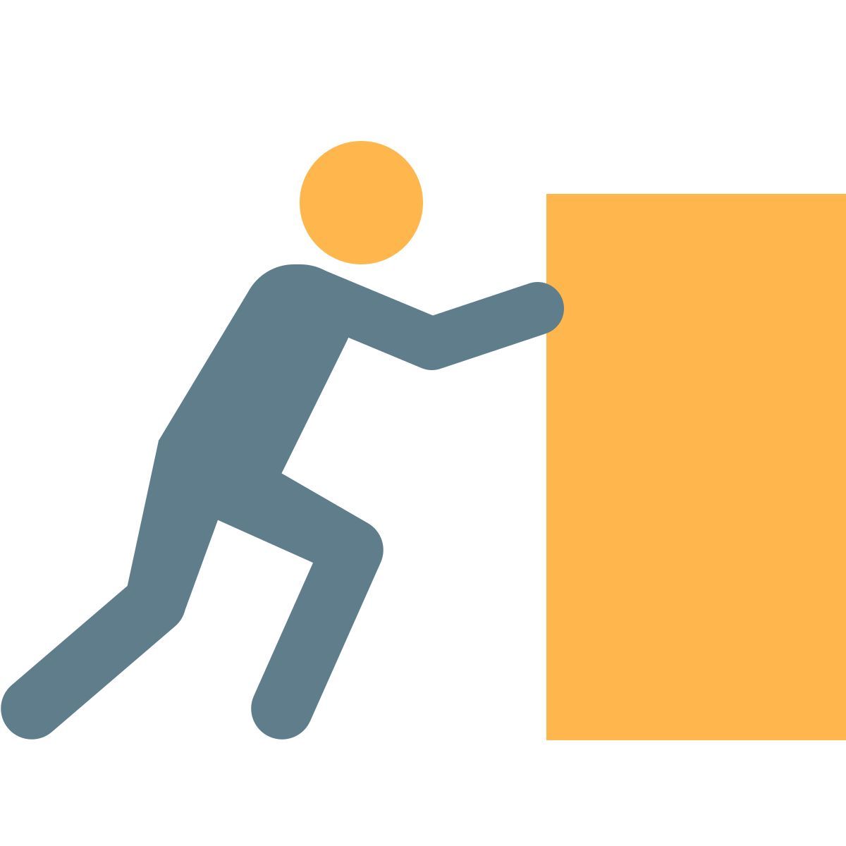 color style empujar una caja icon