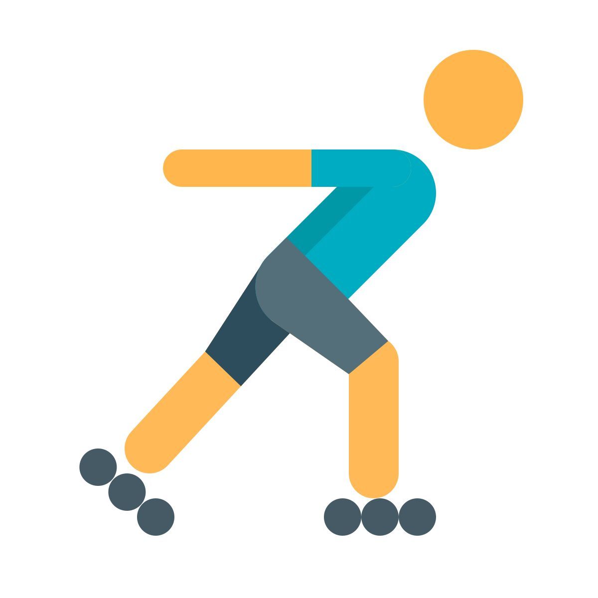 color style patinaje sobre ruedas icon