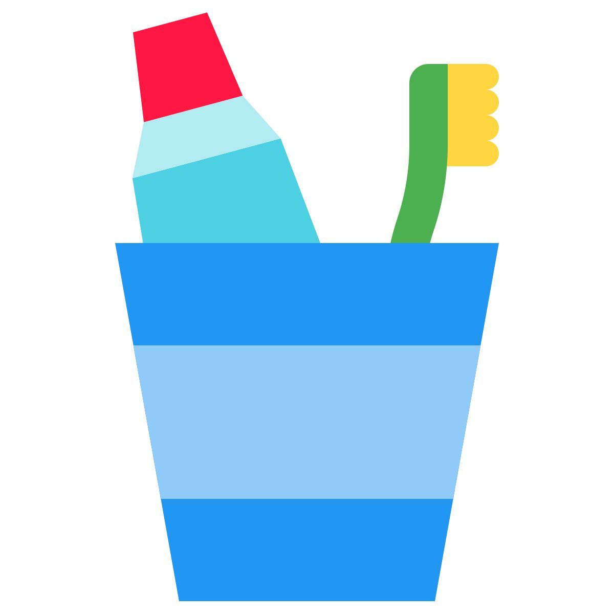 color style toothbrush holder icon
