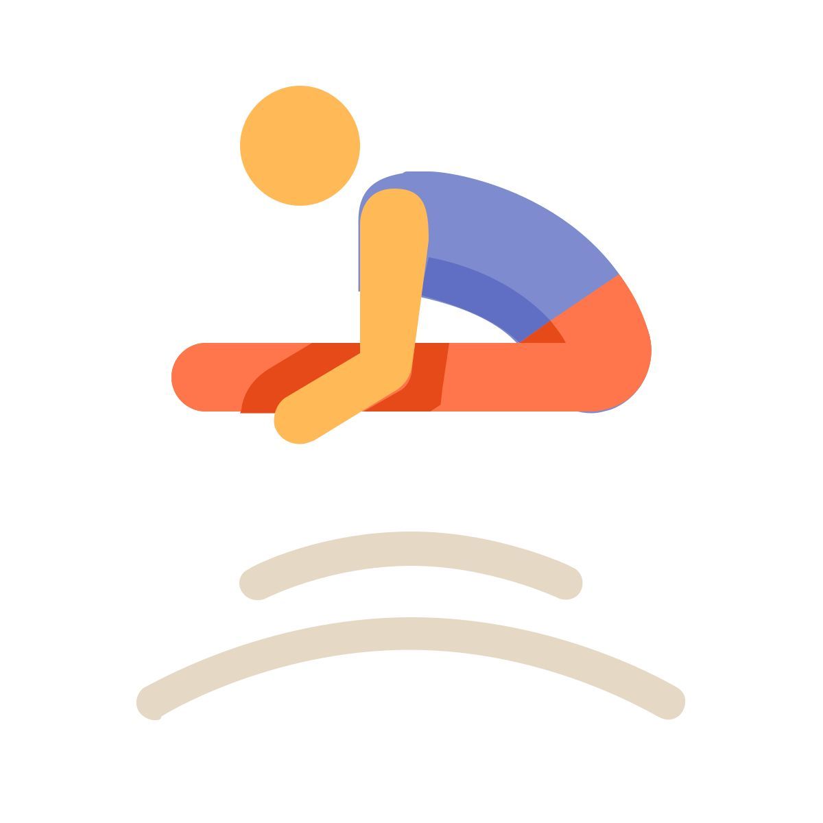color style gimnasia en trampolín icon