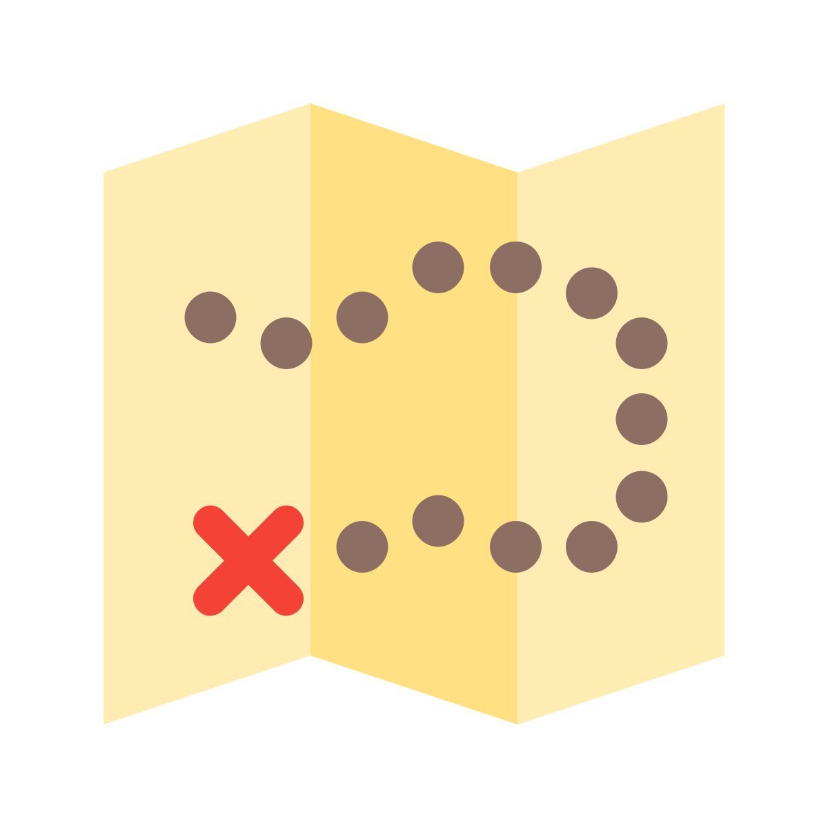 color style treasure map icon