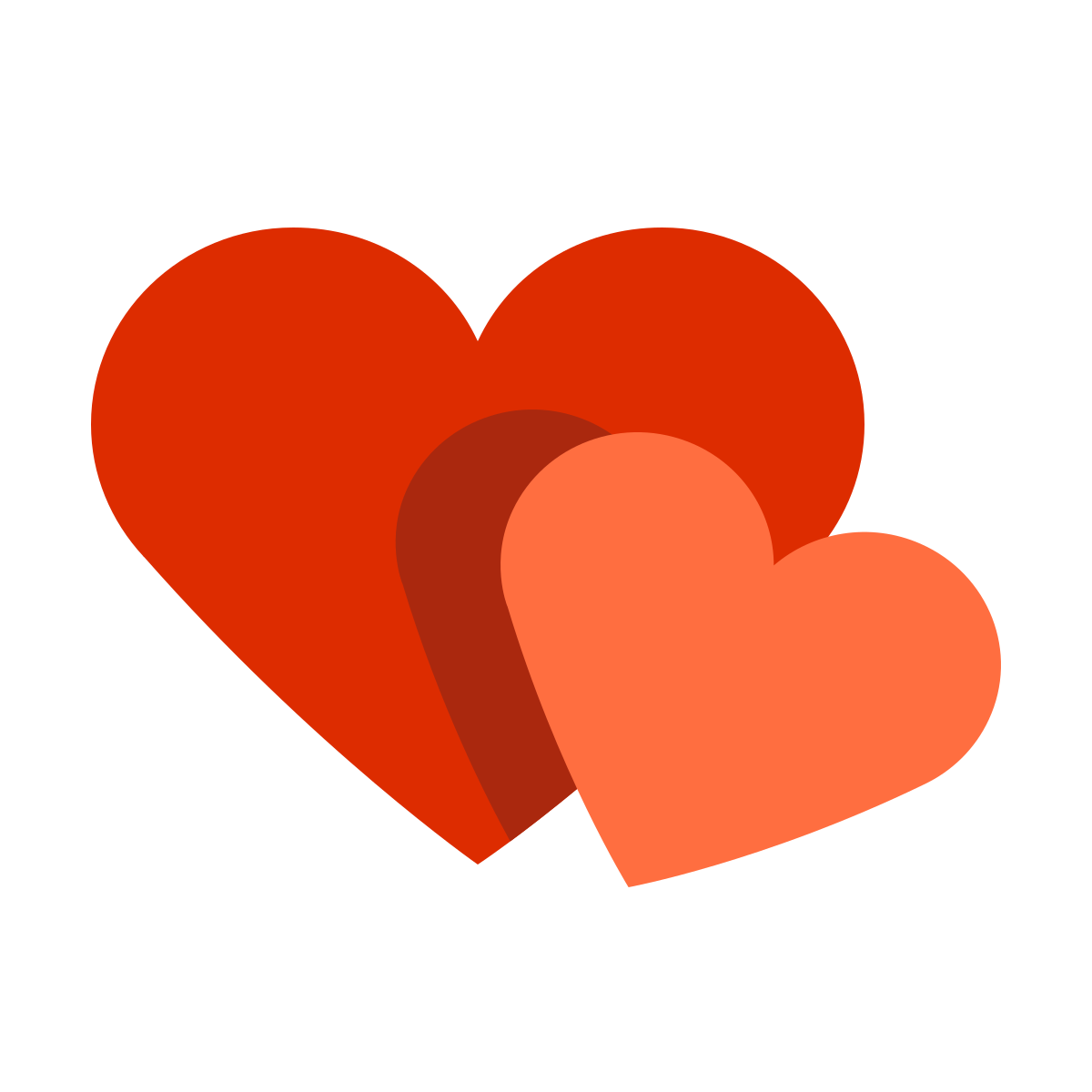 color style two hearts icon