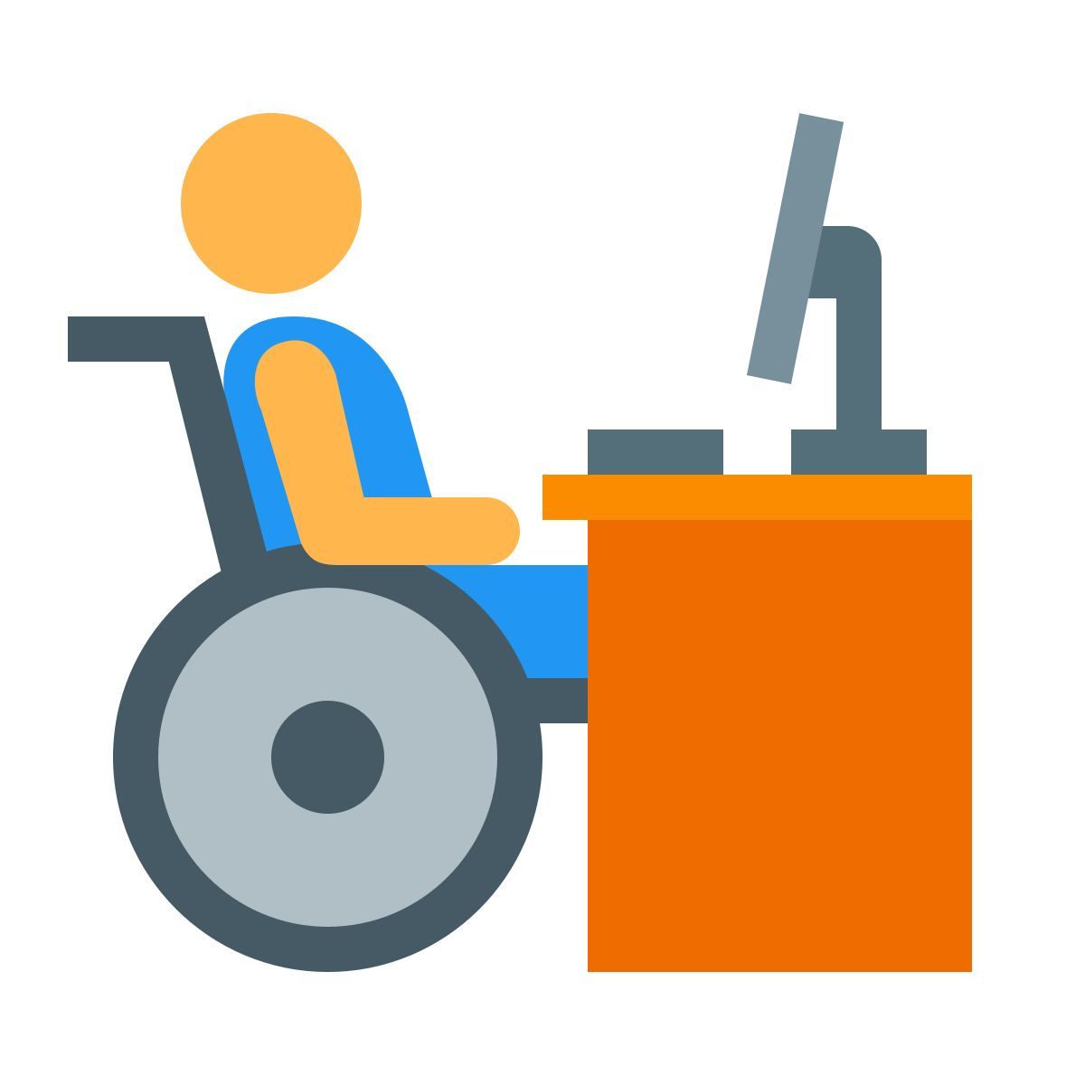 color style wheelchair job icon