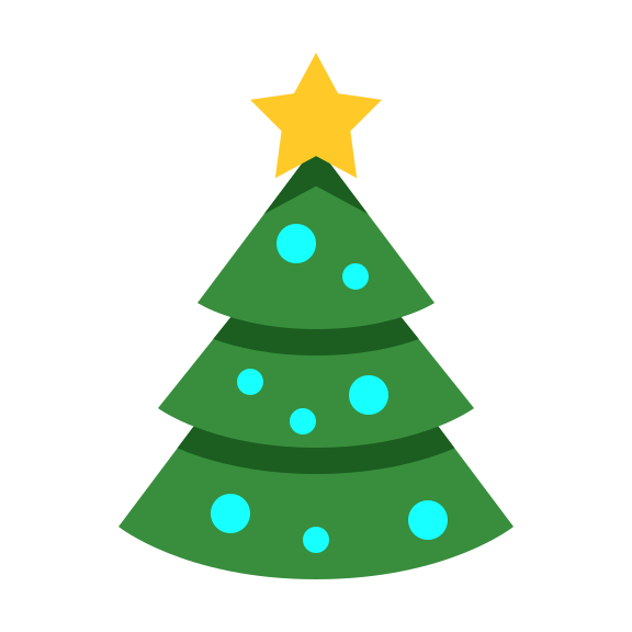 カラー スタイルでの クリスマスツリー のアイコン
