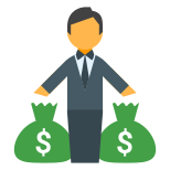 Man Holding Bags With Money icon