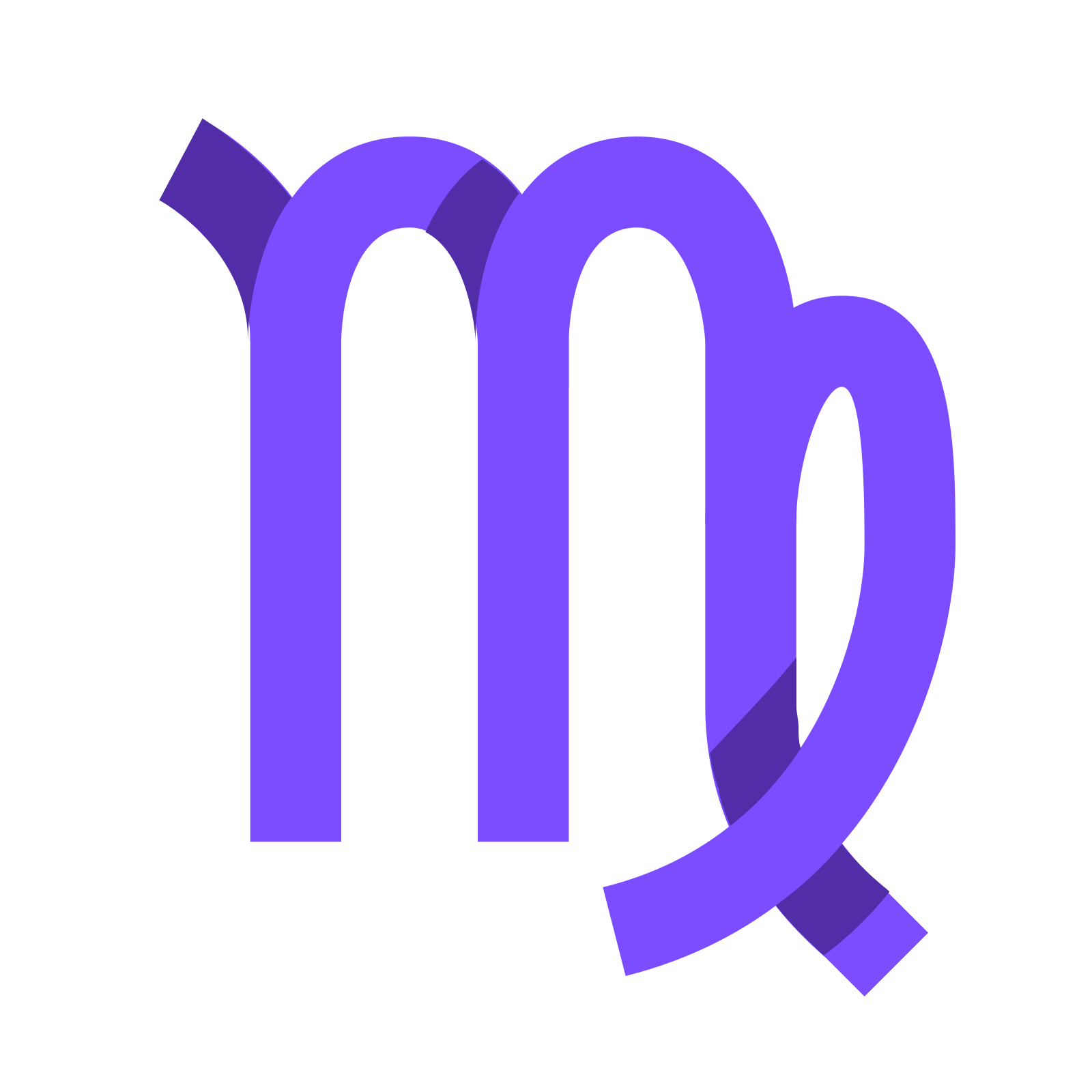 a virgo symbol is mainly a m, which is to represent the word