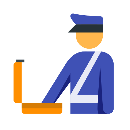 Customs icon in color style