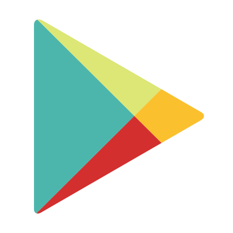 Google Play 商店图标，多彩的播放按钮形状
