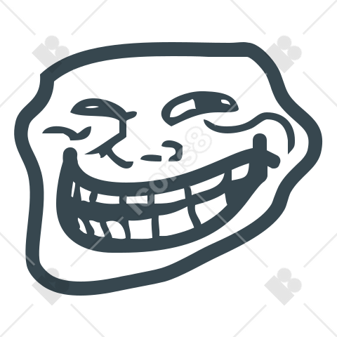 Filled Troll Face PNG