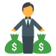 Man Holding Bags With Money icon