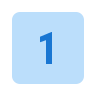 Icon of the number 1 in a small light blue box