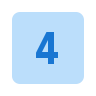 Icon of the number 4 in a small light blue box