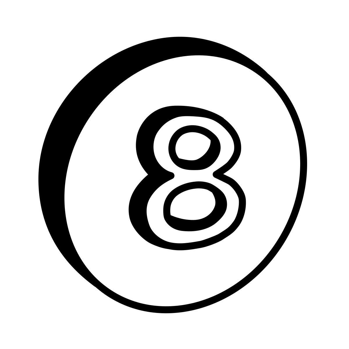 comic style eingekreiste 8 icon