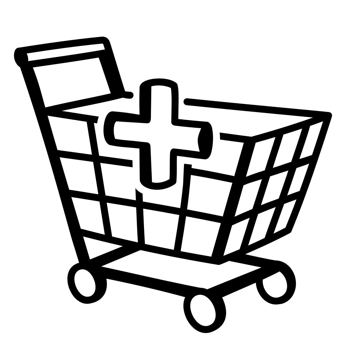 comic style adicionar o carrinho de compras icon