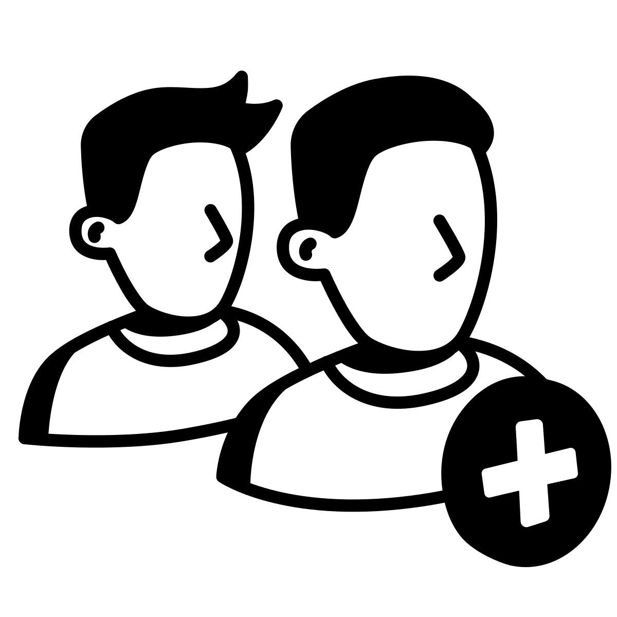 comic style add male user group icon