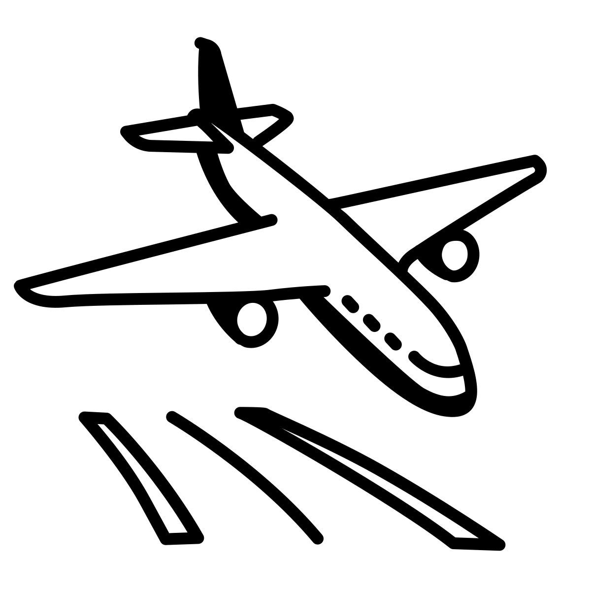 comic style flugzeug landung icon