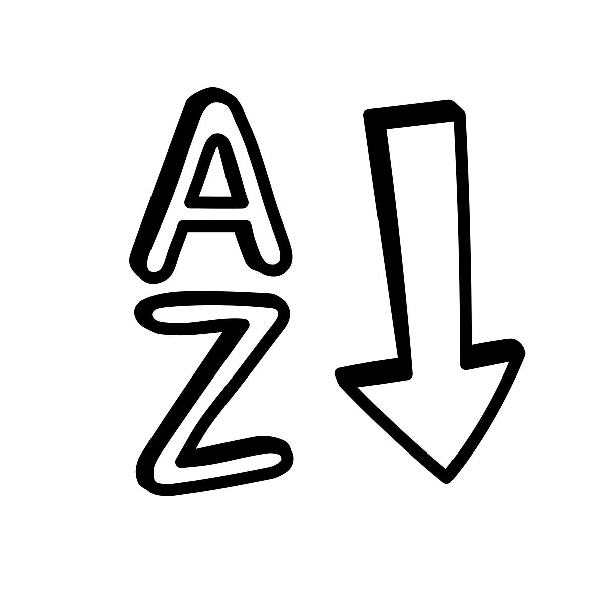 comic style アルファベット順のソート icon