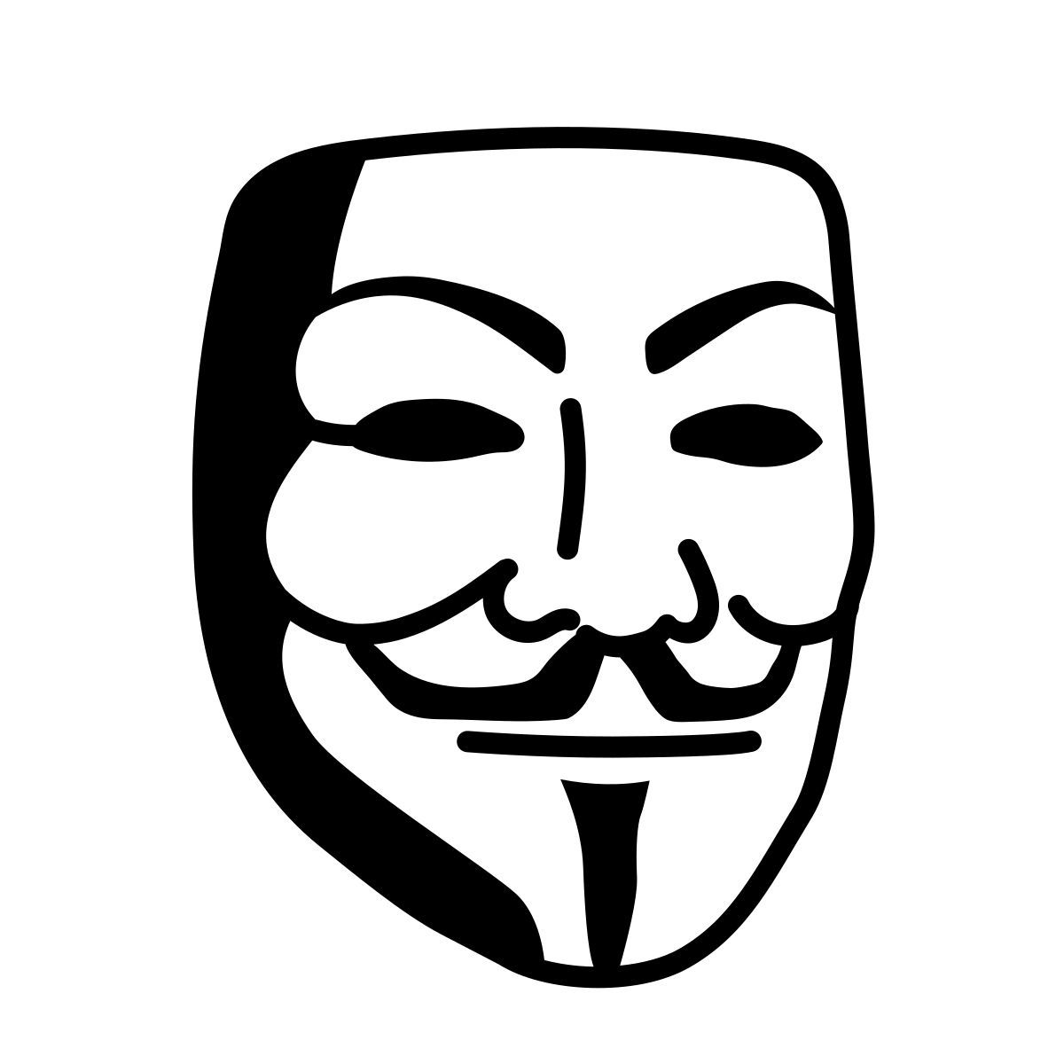 comic style anonymous mask icon