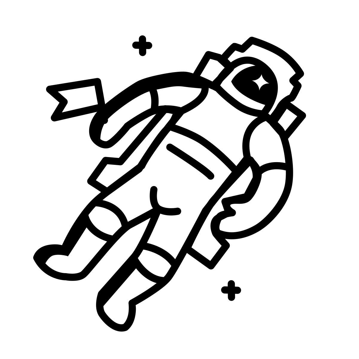 comic style astronaute icon