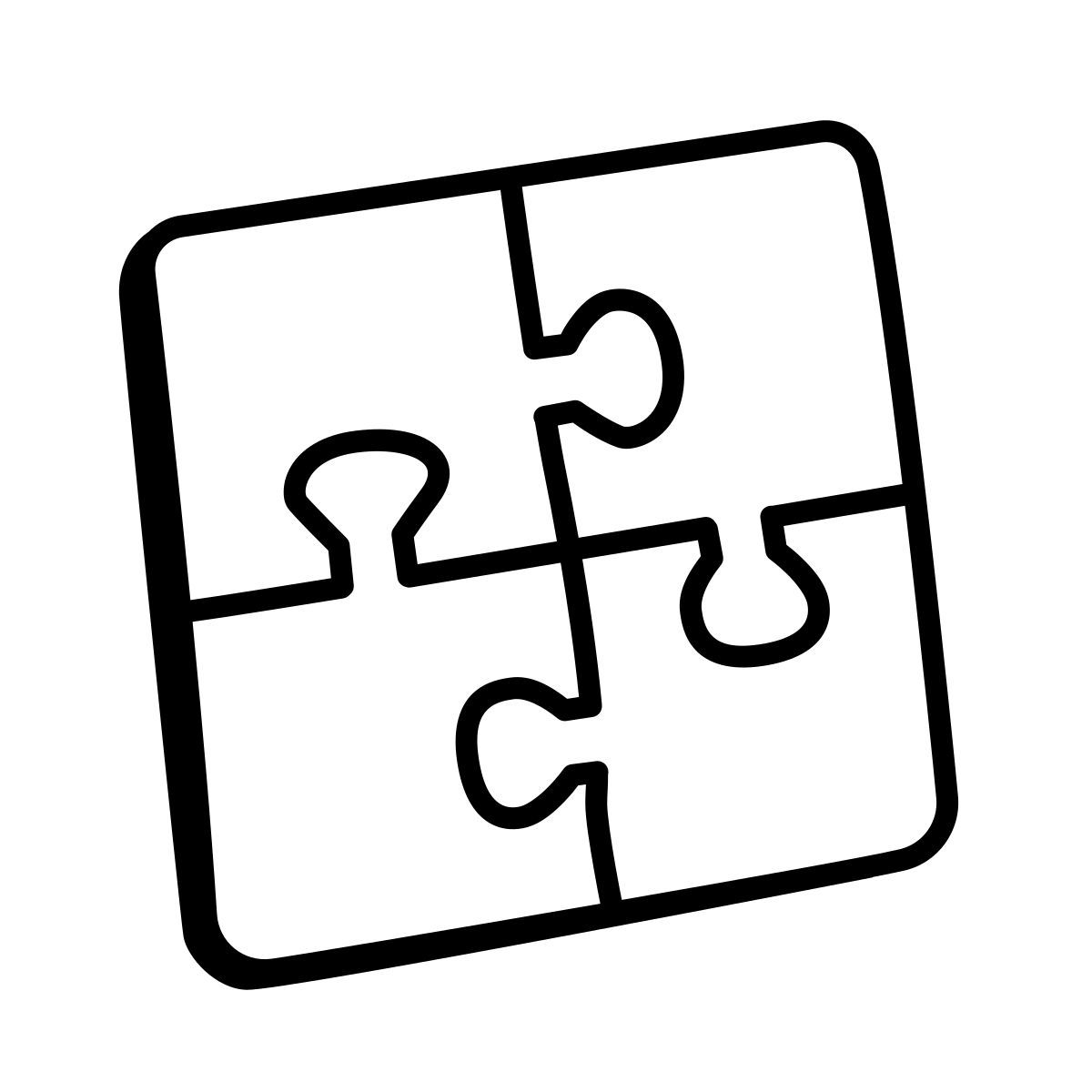 comic style puzzles icon