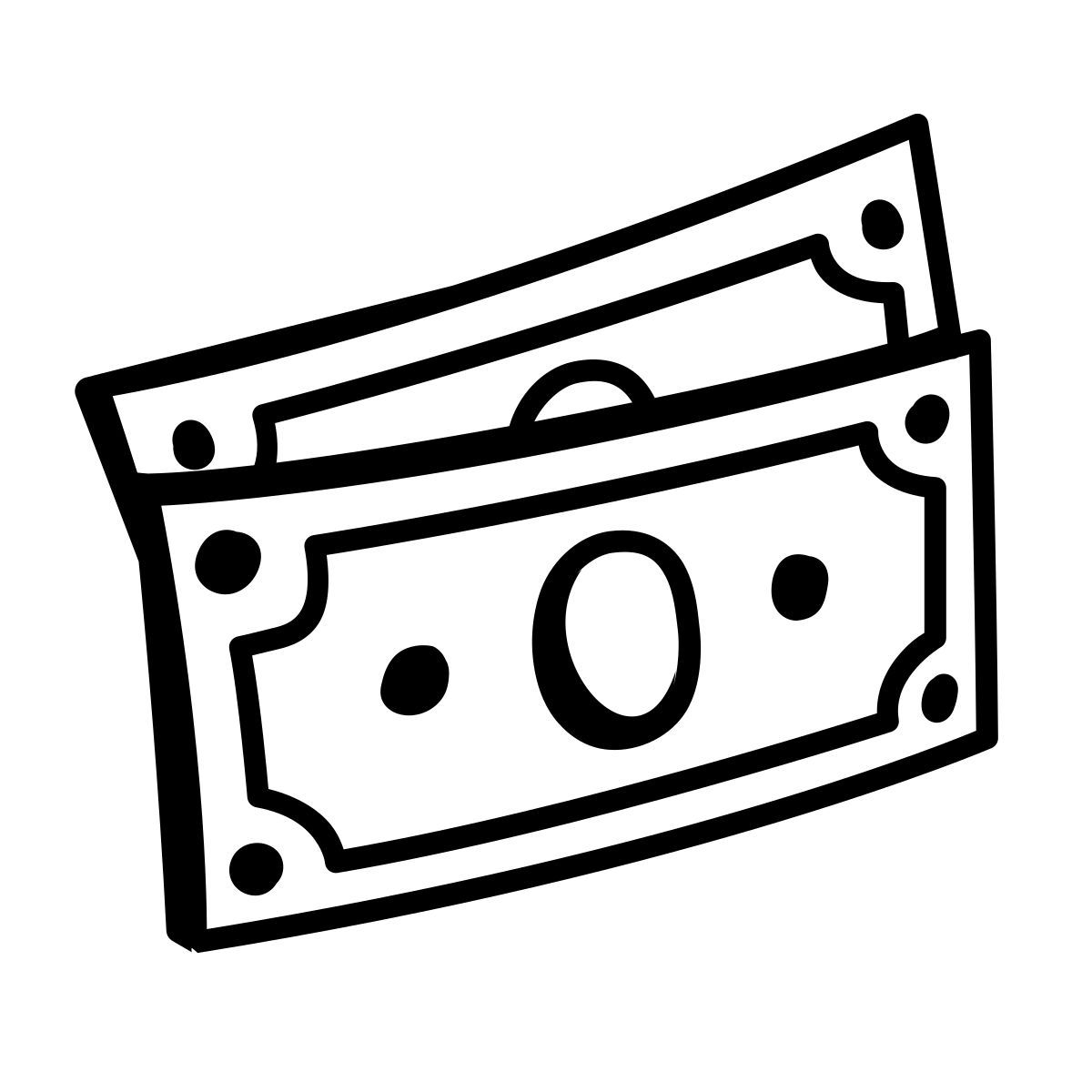 comic style banknotes icon