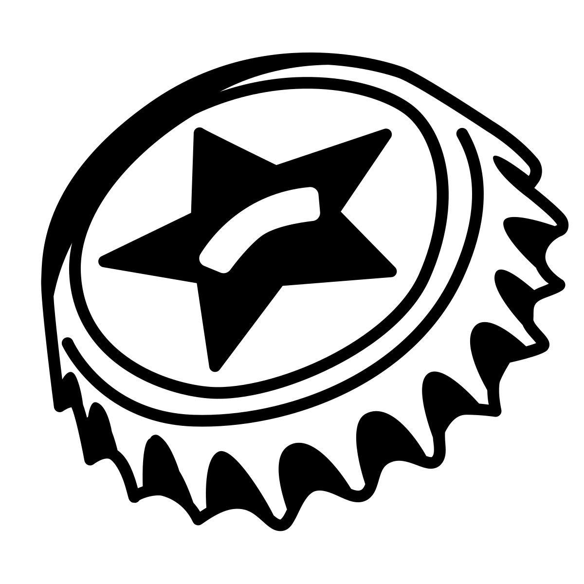 comic style ビールのボトルキャップ icon