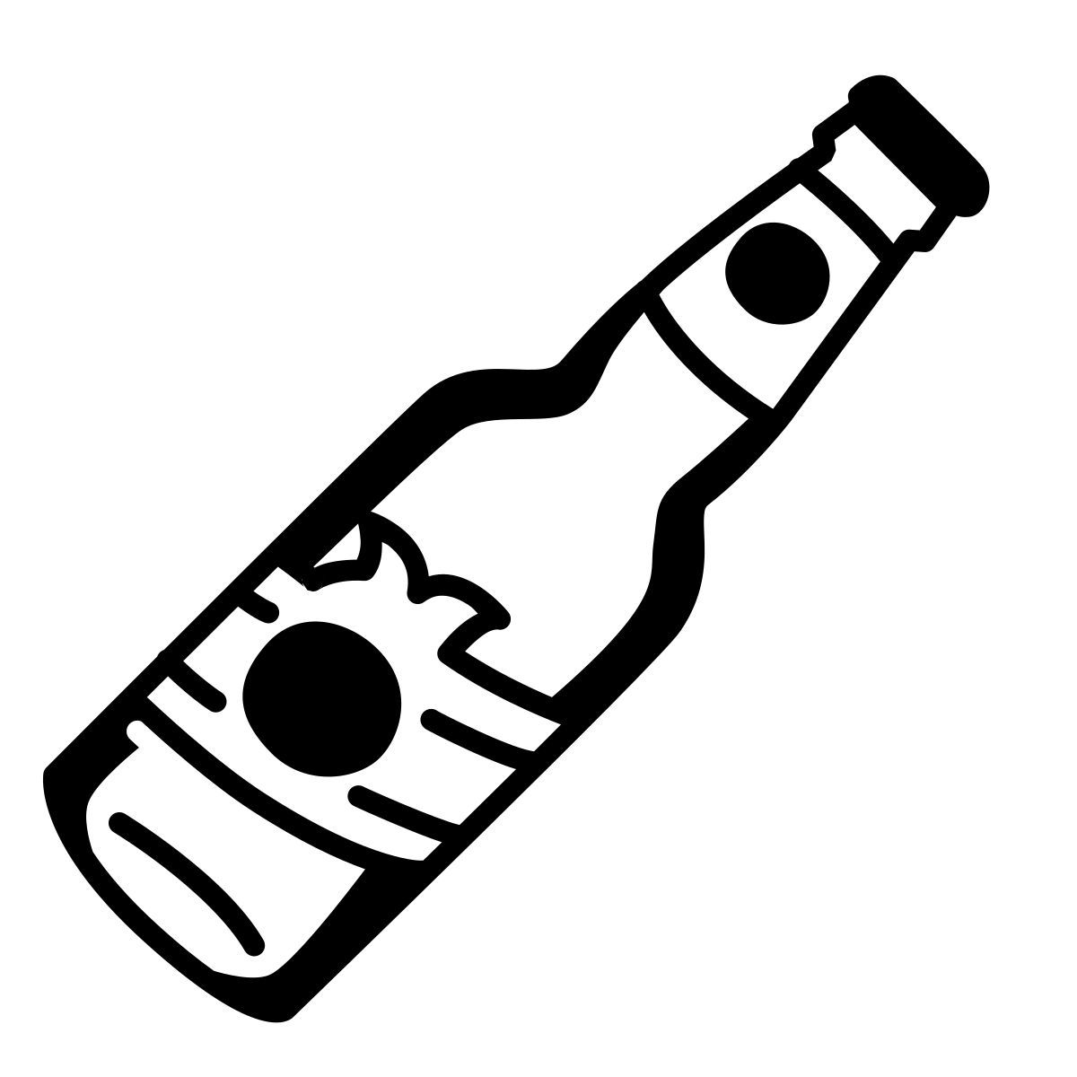 comic style bierflasche icon