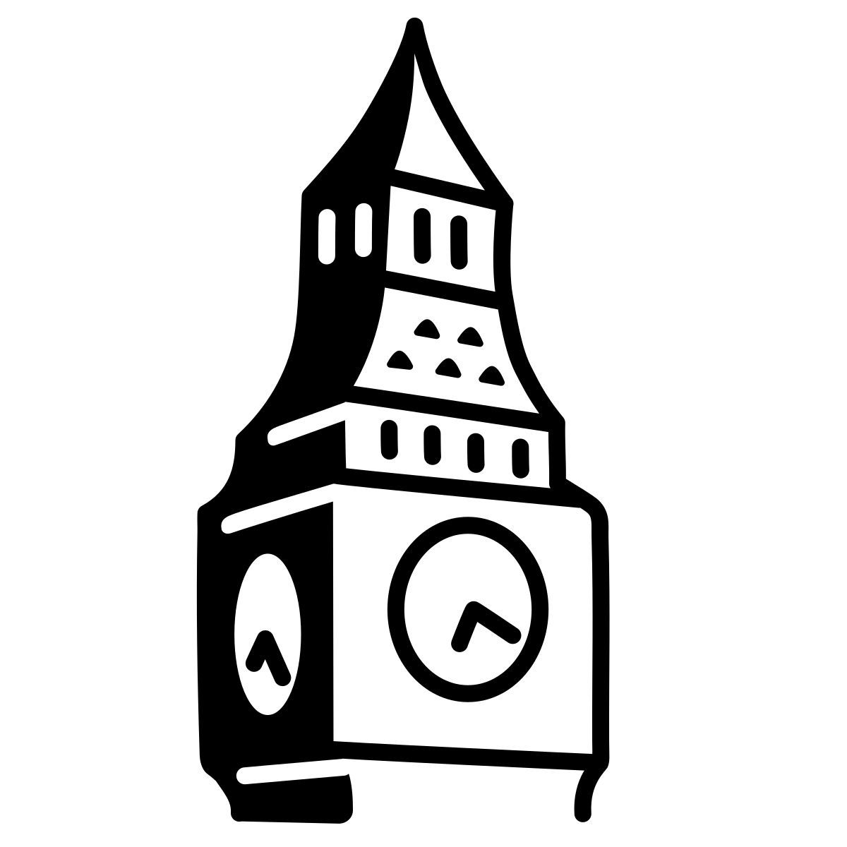 comic style big ben icon