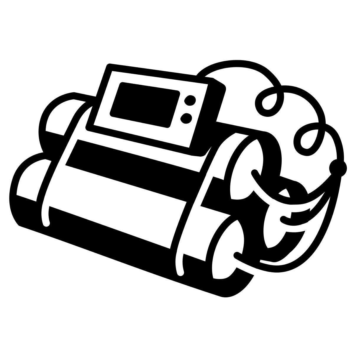 comic style bomba com timer icon