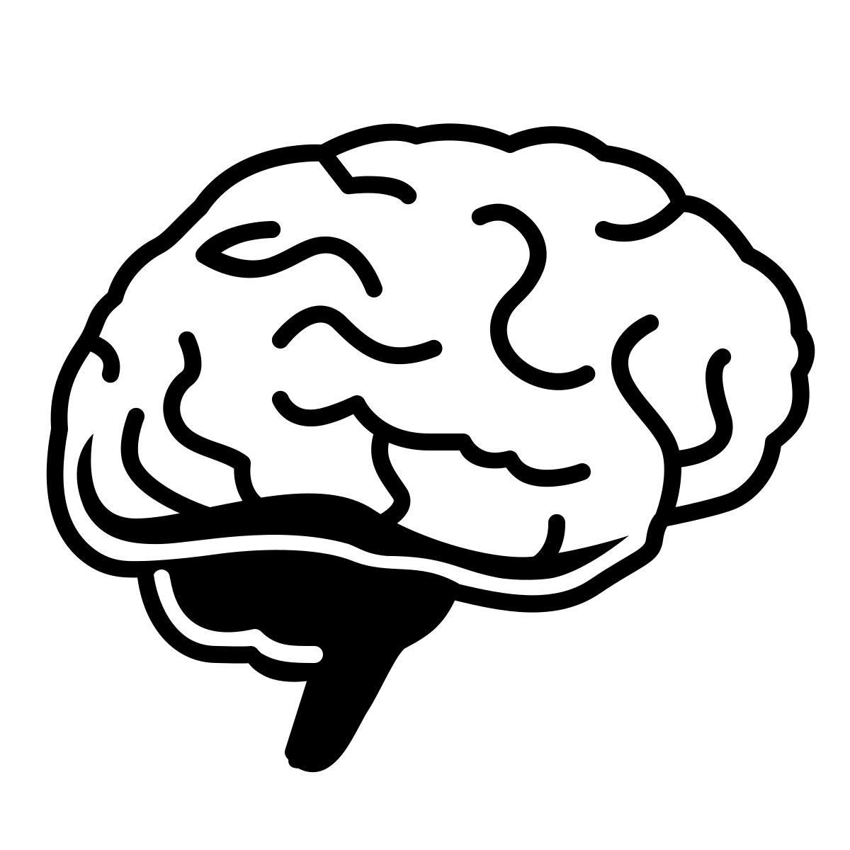 comic style brain icon