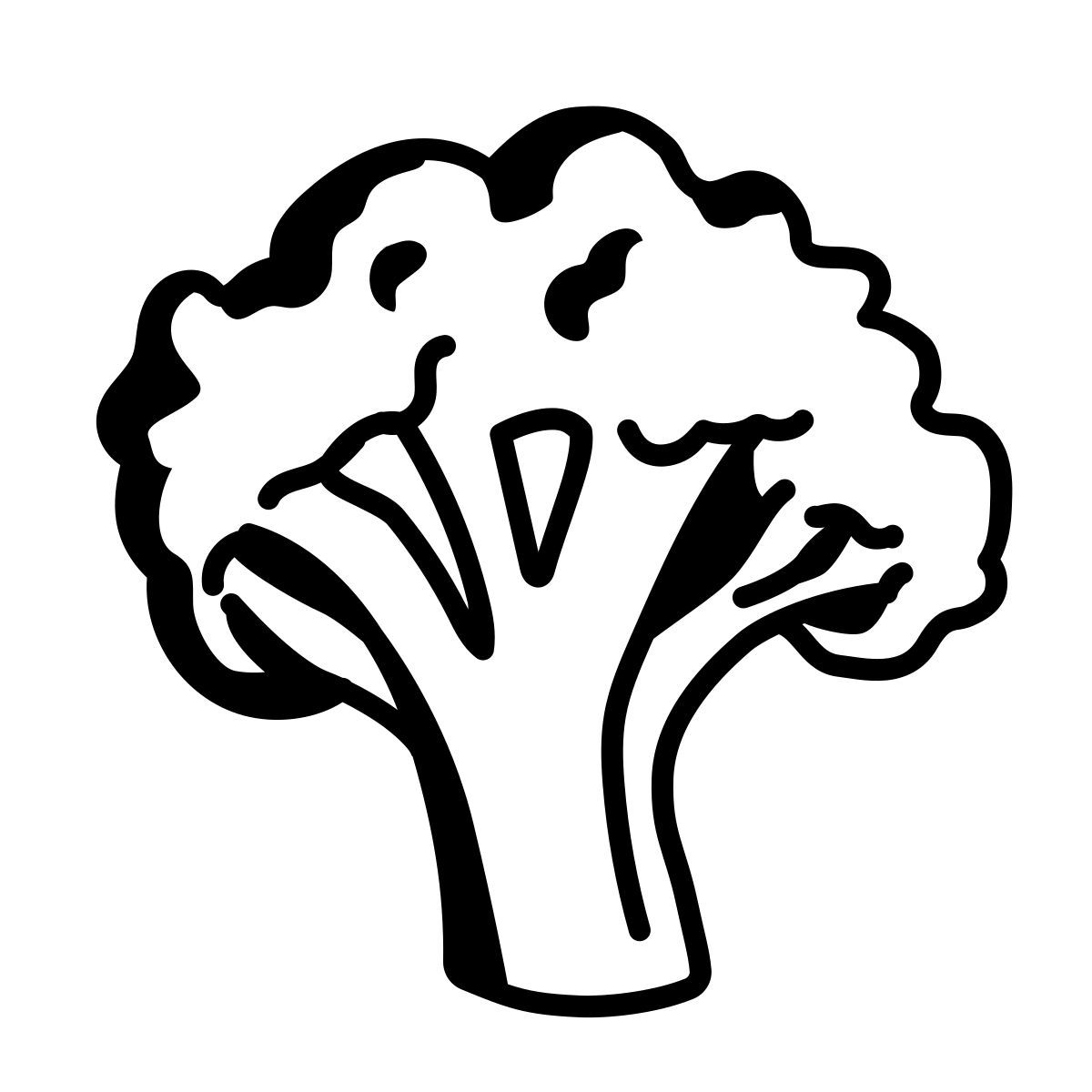 comic style broccoli icon