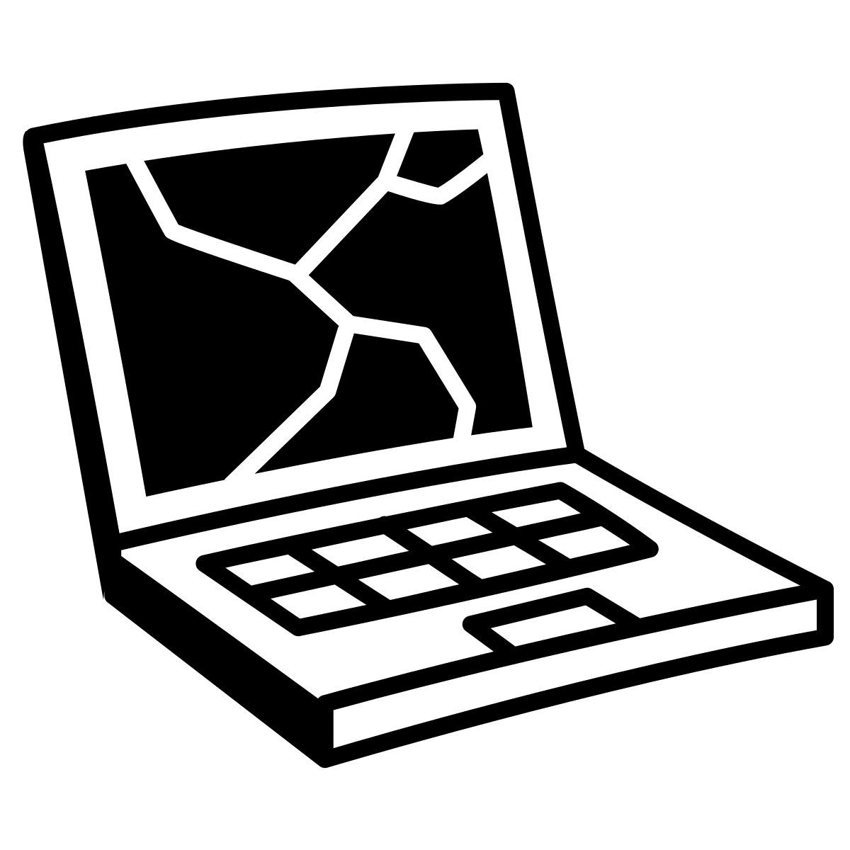 comic style computador quebrado icon
