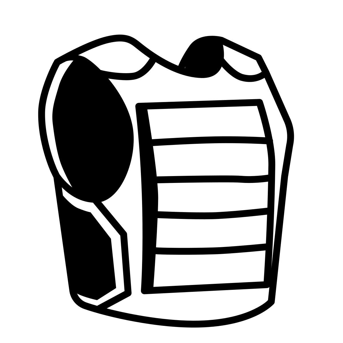 comic style colete à prova de balas icon