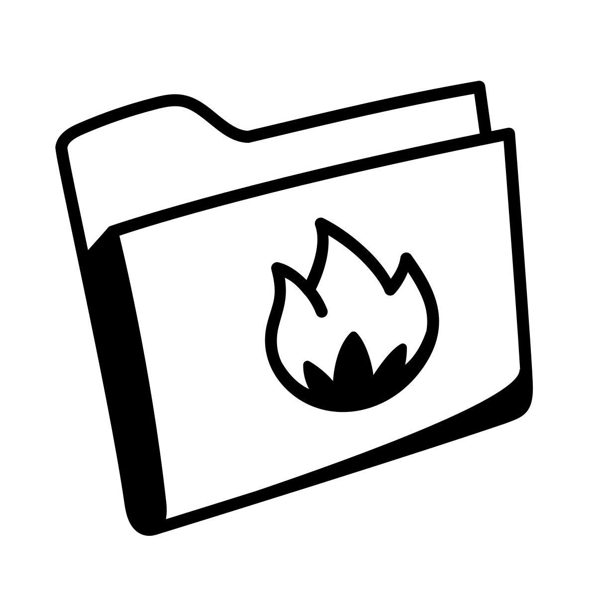 comic style carpeta de grabación icon