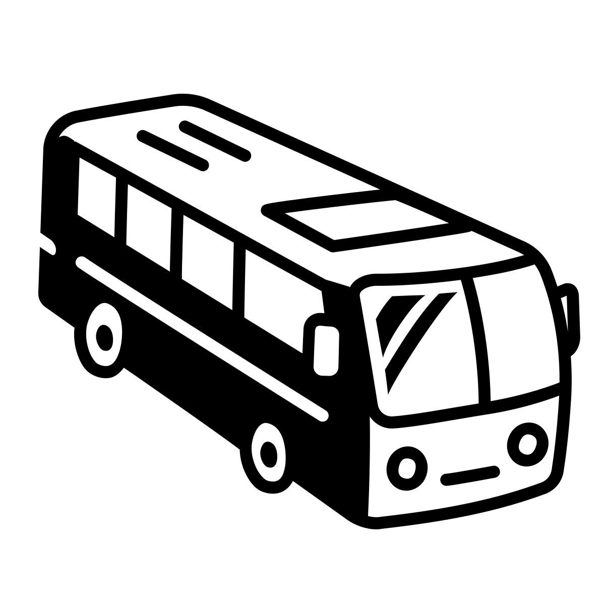 comic style bus icon