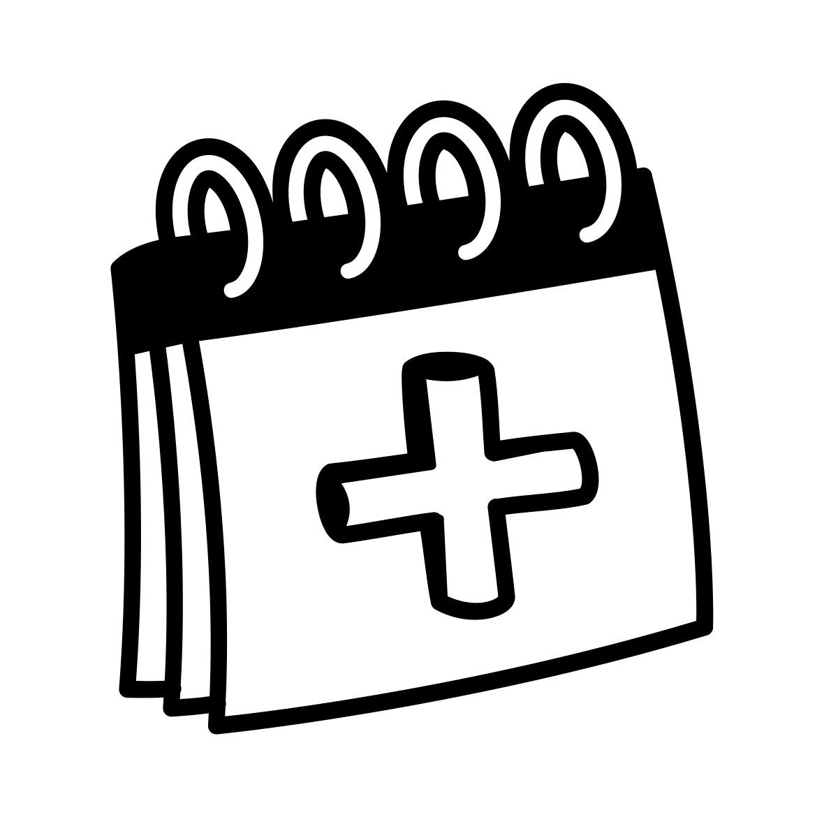 comic style kalender plus icon