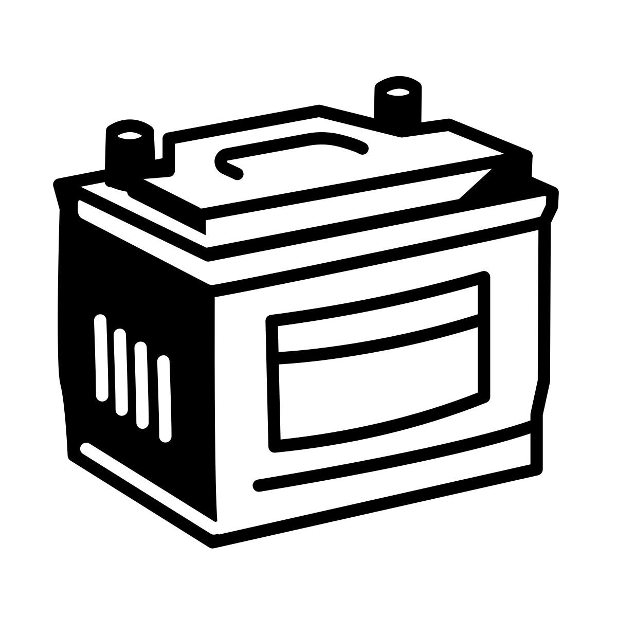 comic style car battery icon