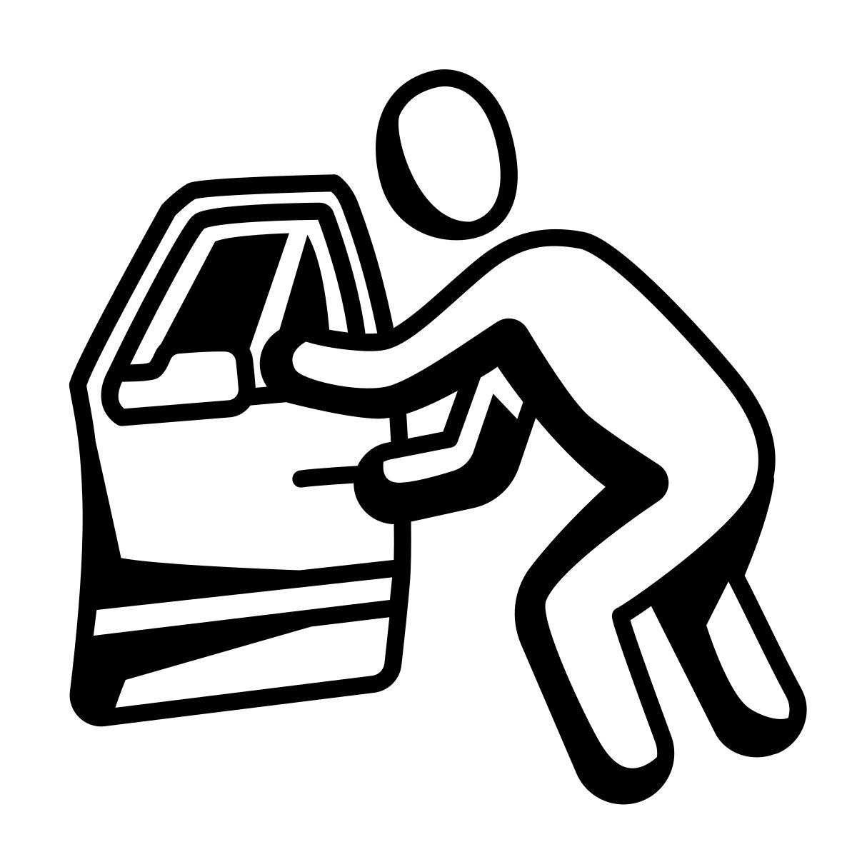 comic style roubo de carro icon