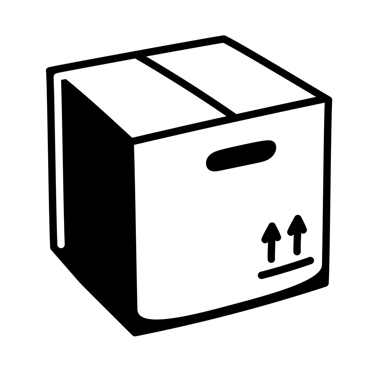 comic style cardboard box icon
