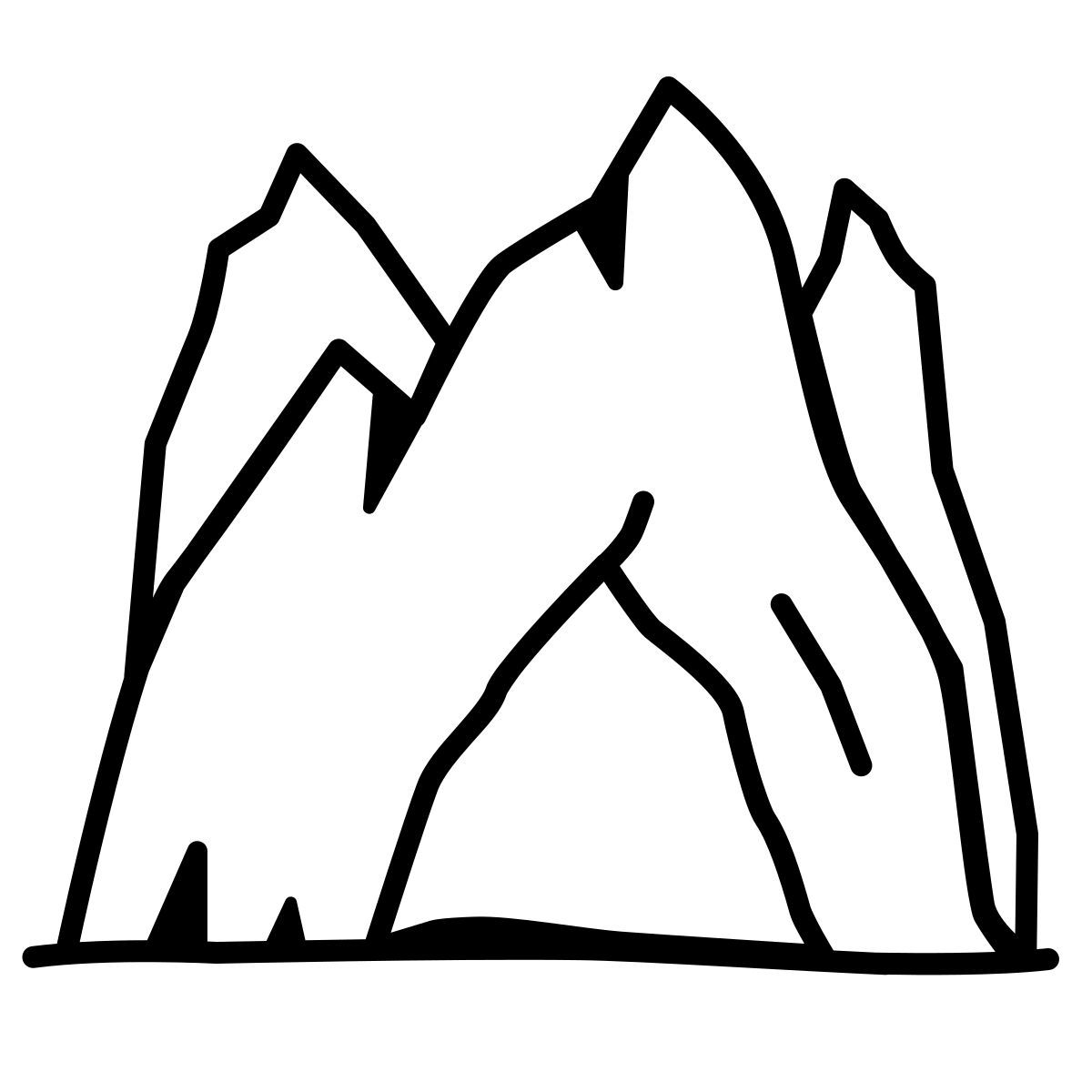 comic style cave icon