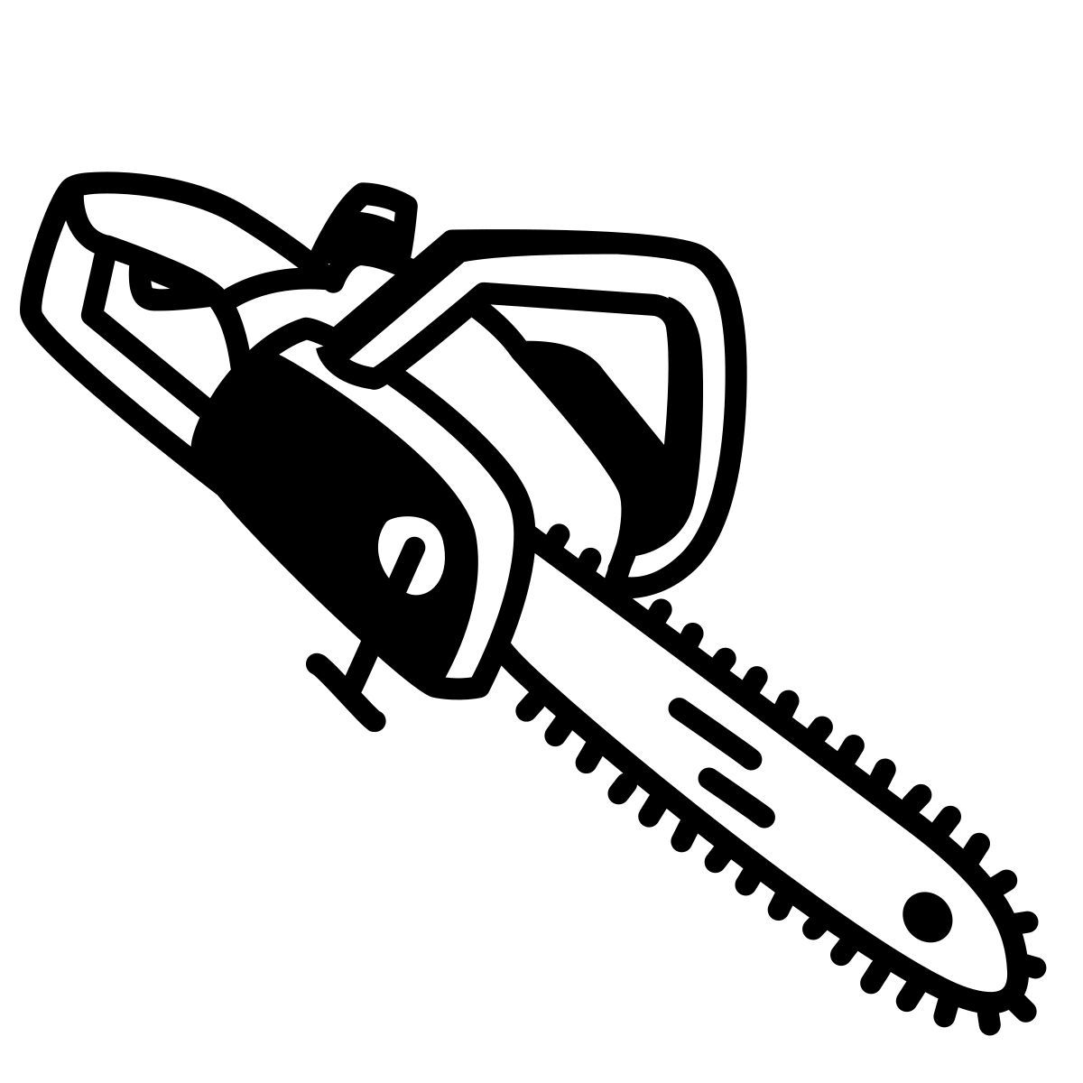 comic style chainsaw icon