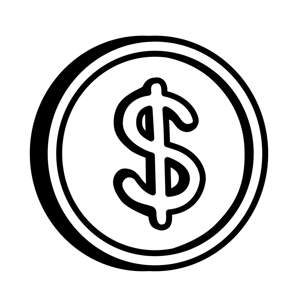 comic style dollar coin icon