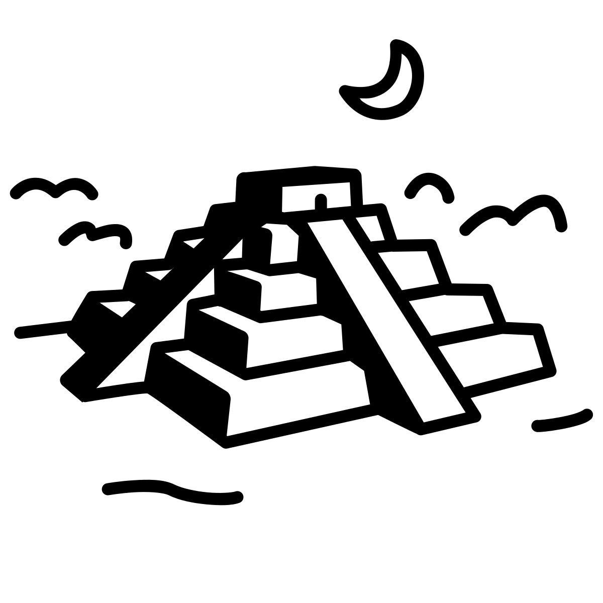 comic style chichen itza icon