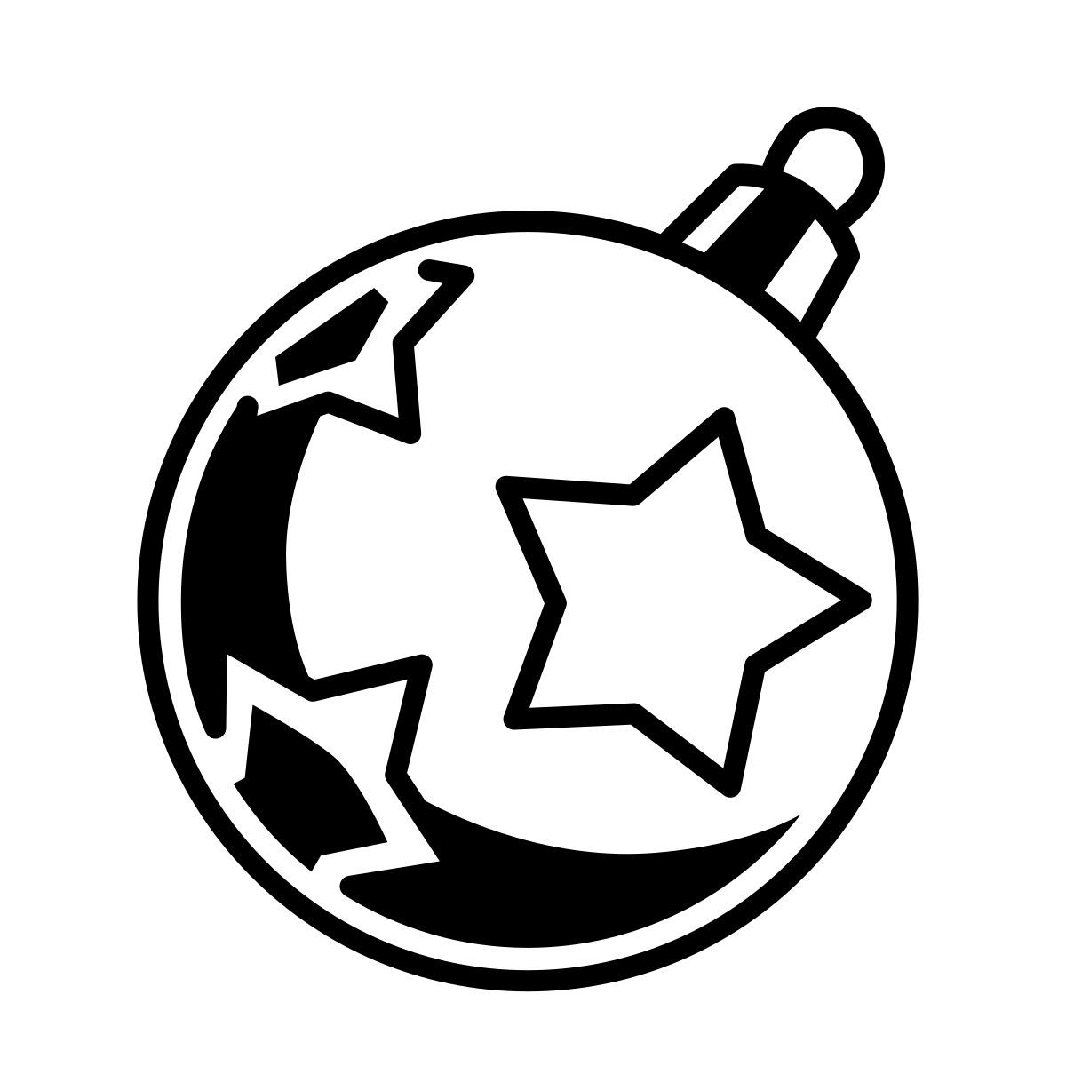 comic style palla di natale icon
