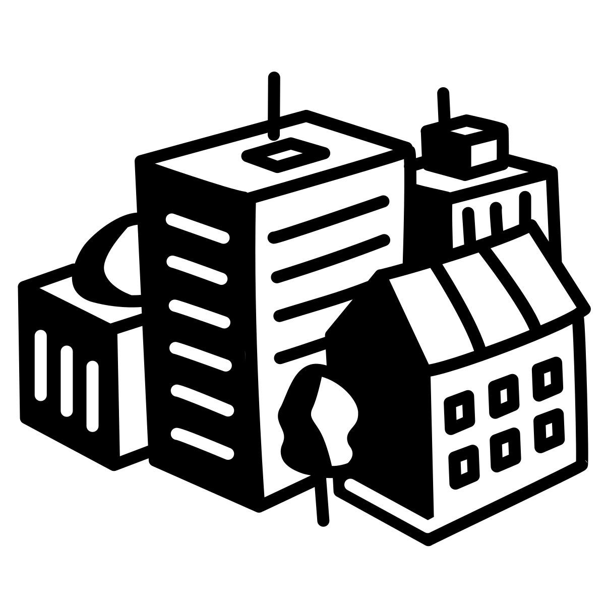 comic style stadt icon