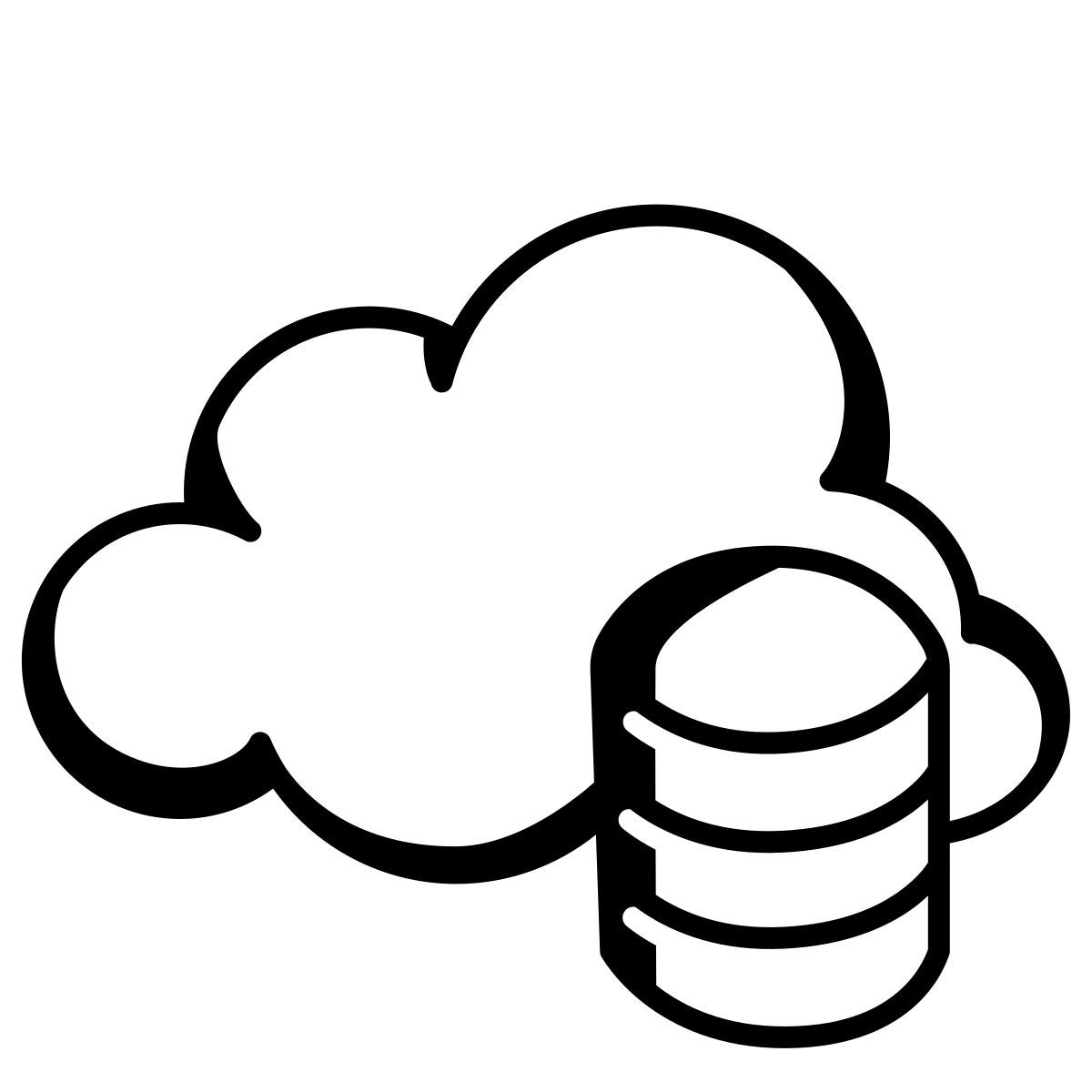 comic style cloud database icon