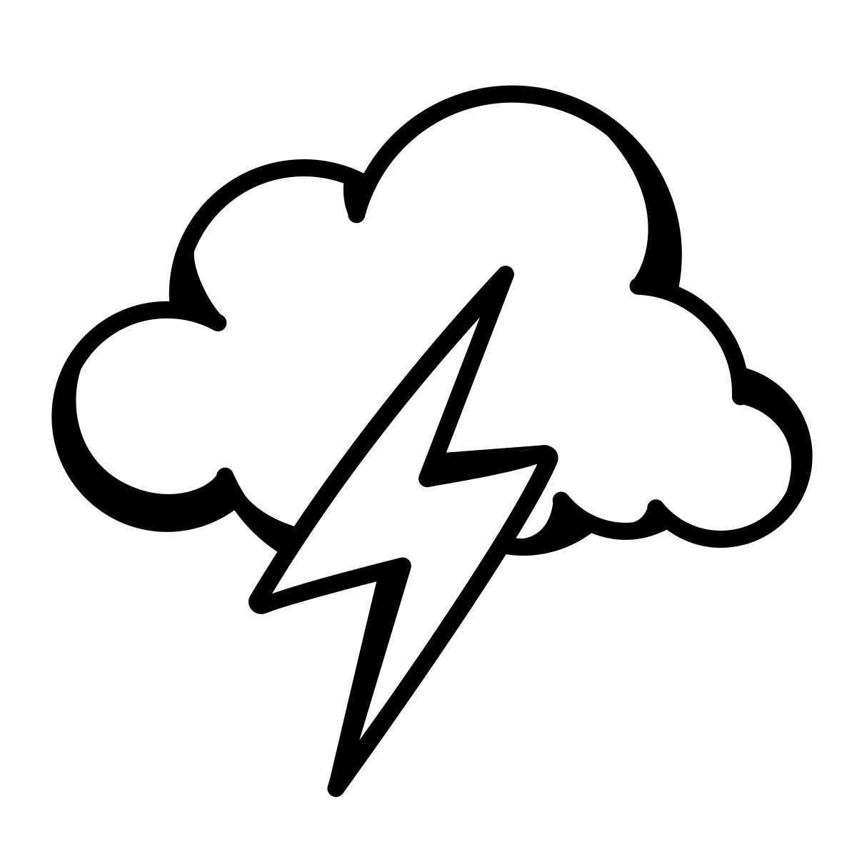 comic style cloud lightning icon